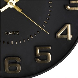 Laikrodis sieninis D30 cm juodos/aukso spalvos Atmosphera 205615