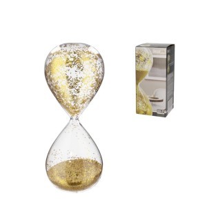 Smėlio laikrodis su blizgučiais  D7.5xH19 cm 1 min 8445393382180