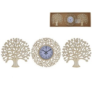 Laikrodis sieninis 24 cm su medžiais 8445393379074
