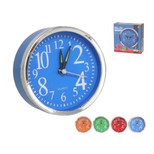 Laikrodis žadintuvas plastikinis 10x10x4 cm (mix 4) 8430540536554