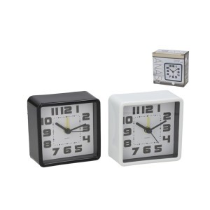 Laikrodis žadintuvas plastikinis 4x8x8 cm (mix 2) 8445393406718