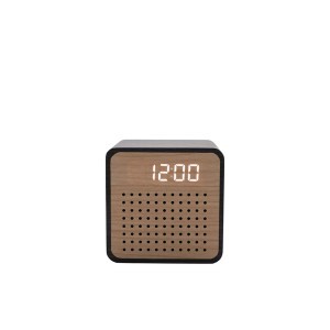 Laikrodis žadintuvas su Bluetooth medinis juodas 8x6x8 cm 9626B Interval Widdop