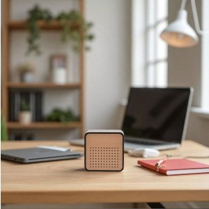Laikrodis žadintuvas su Bluetooth medinis juodas 8x6x8 cm 9626B Interval Widdop