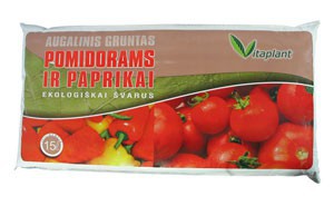 Durpių substratas POMIDORAMS IR PAPRIKOMS 15 l