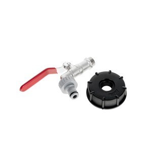 Adapteris su kranu IBC konteineriui veržlė S60x6 sriegis 1/2" 3/4" GEKO G70183