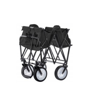 Vežimėlis sulankstomas su 4 ratais 116x54x90cm 70 kg juoda sp. WOZ2426