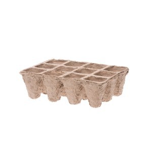 Durpinė daigykla organinė 24 vietų, 4x4 cm, su plast. dėklu 100965