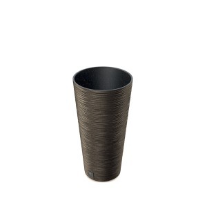 Vazonas FURU ROUND SLIM ECO WOOD su įdėklu 15,5/7,5 L 250x480mm kavos sp.Prosper
