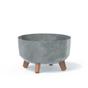 Vazonas GRACIA LOW BETON EFFECT su kojelėmis  6,8 L D285xH177mm betono sp. Prosp