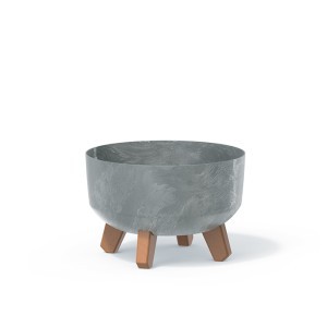 Vazonas GRACIA LOW BETON EFFECT su kojelėmis  3,8 L D235xH155mm betono sp. Prosp