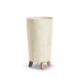 Vazonas GRACIA TUBUS SLIM  BETON EFFECT su kojelėmis D239xH445 mm kreminė sp. Pr