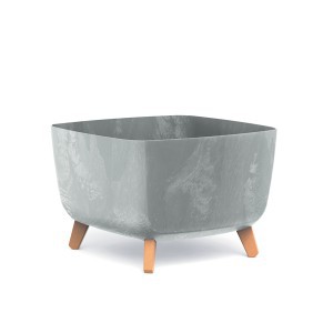 Vazonas GRACIA SQUARE BETON EFFECT su kojelėmis 390x390x270 mm betono sp. Prospe
