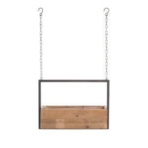 Vazonas pakabinamas medinė dėžutė 49x16x34,5 cm grandinių ilgis 45 cm 314861