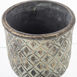 Vazonas keramikinis žalias 14x16,5x16,5 cm 162665