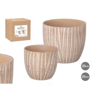 Vazonai keramikiniai 2 vnt D20xH18 cm D25xH22 cm Ibergarden 11432