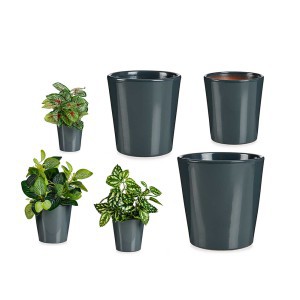 Vazonai keramikiniai 3 vnt (D11xH11,5, D14xH14, D16,5xH16 cm) Ibergarden 35735