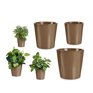 Vazonai keramikiniai 3 vnt (D11xH11,5, D14xH14, D16,5xH16 cm) Ibergarden 35737
