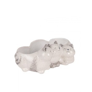 Vazonas keramikinis Katinai 27x16x10 cm Clayre