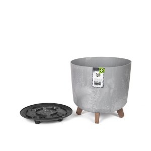 Vazonas GRACIA TUBUS BETON EFFECT su kojelėmis 14 L D298xH285 mm pilka sp. Prosp
