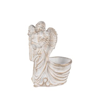 Vazonėlis Angelas betoninis baltas 22x13x30 cm Clayre