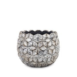 Vazonas keramikinis sidabrinis Vintage 18,5x22x22 cm 161121