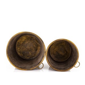 Vazonai metaliniai aukso spl 26x31x31, 23x26x26 cm 168398