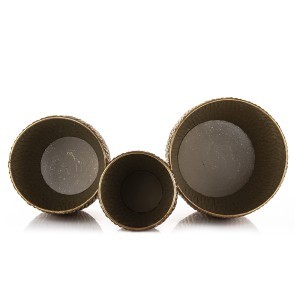 Vazonai metaliniai aukso spl 34,5x36x36, 31x30x30, 24,5x22x22 cm 177427