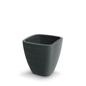Vazonas VENA SQUARE su įdėklu 15/8 L 289x289x290 mm t. pilka sp. Prosperplast