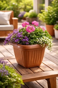 Vazonas VENEZIA 40x40x31 cm rudos sp. Italija STEFANPLAST 80013