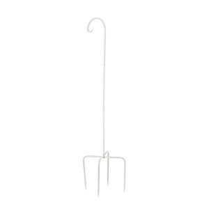 Įsmeigiamas laikiklis vazonams/žibintams 27x27x105 cm metalinis, baltas 622229