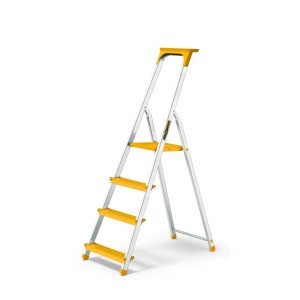 Kopėčios aliumininės 4 laiptelių geltona sp. DRABEST ALDP+K4