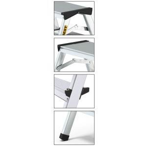 Kopėčios aliumininės dvipusės 2x2 laipteliai (125 kg) DRABEST DD2
