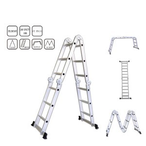 Kopėčios aliumininės daugiafunkcinės 4x3 laipteliai 3,7m 150 kg 1215902 Crownman