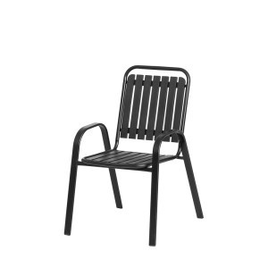 Kėdė sodo juoda 56x63x88 cm (max 110 kg) metalas, plastikas 4Living 653224