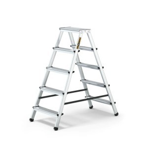 Kopėčios aliumininės dvipusės 2x5 laipteliai (125 kg) DRABEST DD5