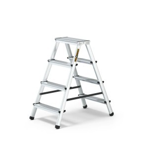 Kopėčios aliumininės dvipusės 2x4 laipteliai (125 kg) DRABEST DD4