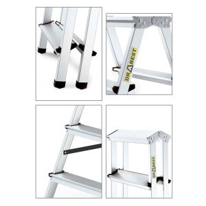Kopėčios aliumininės dvipusės 2x4 laipteliai (125 kg) DRABEST DD4