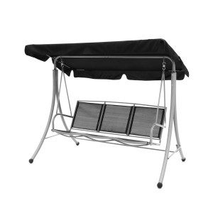 Sūpynės sodo trivietės 202x170x120 cm juodos, max 320 kg 4Living 248606