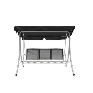 Sūpynės sodo trivietės 202x170x120 cm juodos, max 320 kg 4Living 248606