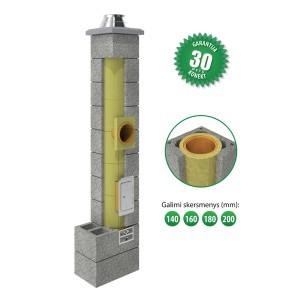 Kamino sistema 4 m S be ventiliacinių angų UNI-0 FI 200 Perfect