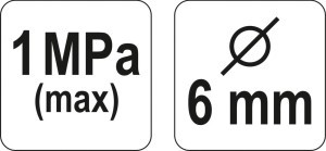 Antgalis pompavimui 6 mm 1.0 MPa L15mm 2.8~10BAR YT-2371 YATO