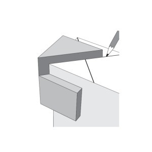 Liniuotė žymėjimo įvairių formų elementams Al 60x45x45 mm YT-44087 YATO