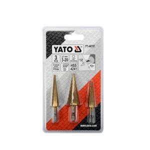 Grąžtai skylės platinimui pakopiniai 3 vnt. 3-20 mm YT-44731 YATO
