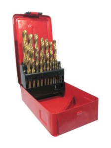 TITANIUM TWIST DRILL SET HSS 19PCS