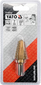 Grąžtas skylės platinimui pakopinis 14-26 mm YT-44743 YATO