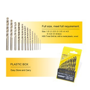 Grąžtai metalui HSS titaniniai 13 vnt. 1.5-6.5 mm 0803413 Crownman (10)