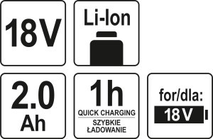 Akumuliatorius LI- ION 18V 2Ah YT-82842 YATO SYS18V