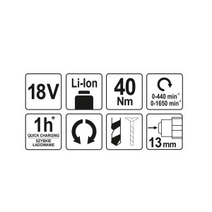 Gręžtuvas-suktuvas akumuliatorinis 18V b/a YT-82781 YATO SYS18V