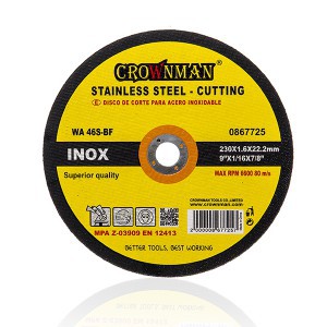 Diskas nerūdijančio plieno pjovimo 230x1,9x22,2 mm 0867725 Crownman (25)