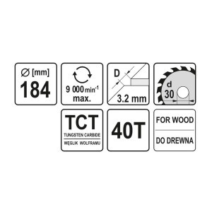 TCT WOOD BLADE 184X40X30